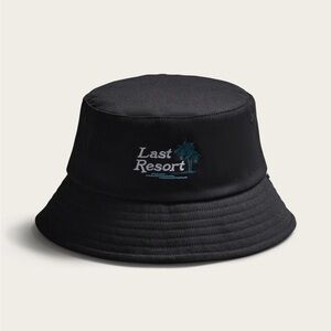 Hemlock Black Bucket Hat with “Last Resort” Embroidery